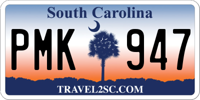 SC license plate PMK947