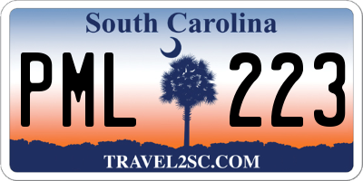 SC license plate PML223