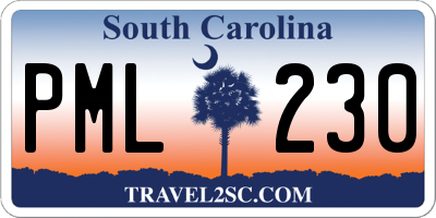 SC license plate PML230