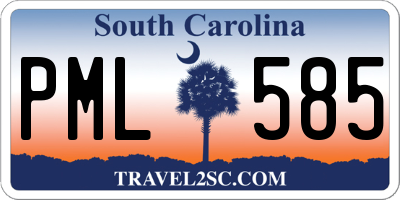 SC license plate PML585