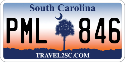 SC license plate PML846