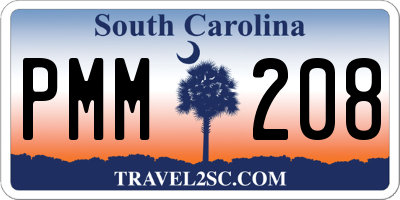 SC license plate PMM208