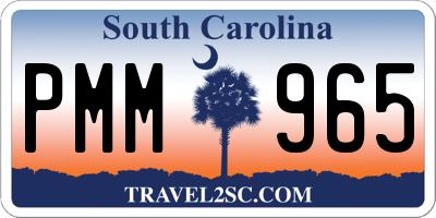 SC license plate PMM965