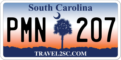 SC license plate PMN207