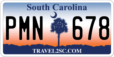 SC license plate PMN678