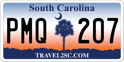 SC license plate PMQ207