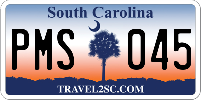 SC license plate PMS045