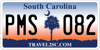 SC license plate PMS082
