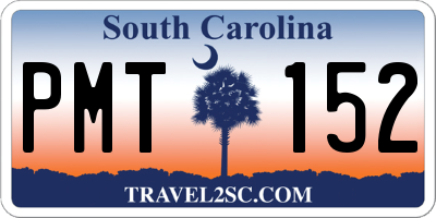 SC license plate PMT152
