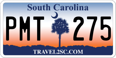 SC license plate PMT275
