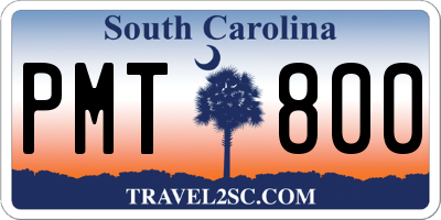 SC license plate PMT800