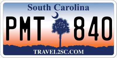 SC license plate PMT840