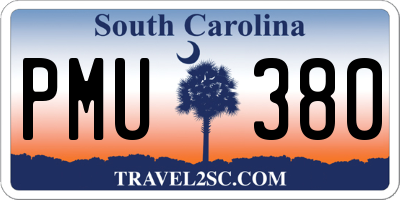 SC license plate PMU380