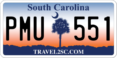 SC license plate PMU551