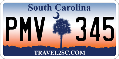 SC license plate PMV345
