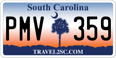 SC license plate PMV359