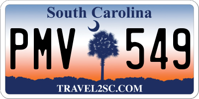 SC license plate PMV549
