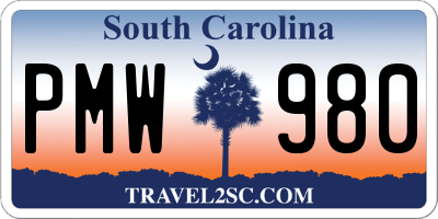 SC license plate PMW980