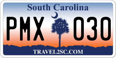 SC license plate PMX030