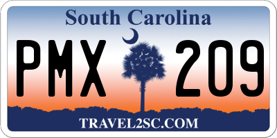SC license plate PMX209