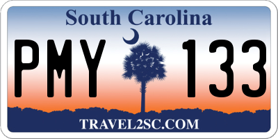 SC license plate PMY133