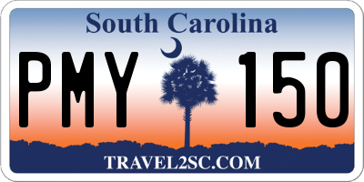 SC license plate PMY150