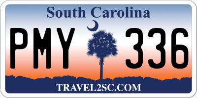 SC license plate PMY336