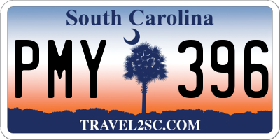 SC license plate PMY396