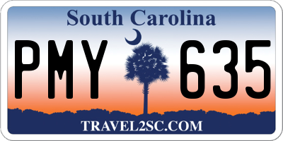 SC license plate PMY635