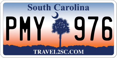 SC license plate PMY976