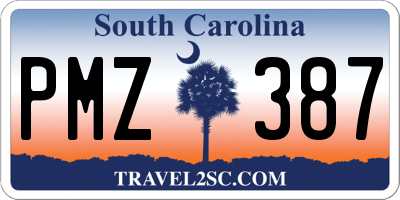 SC license plate PMZ387