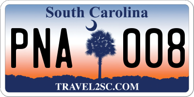 SC license plate PNA008