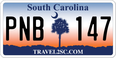 SC license plate PNB147