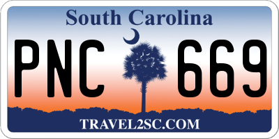 SC license plate PNC669