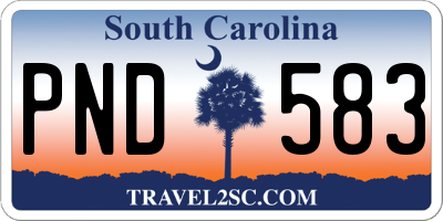 SC license plate PND583
