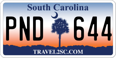 SC license plate PND644