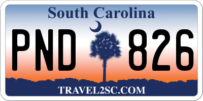 SC license plate PND826
