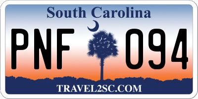 SC license plate PNF094