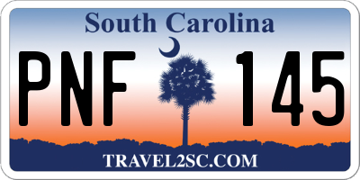 SC license plate PNF145