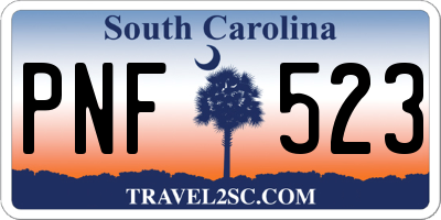 SC license plate PNF523