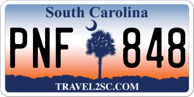 SC license plate PNF848
