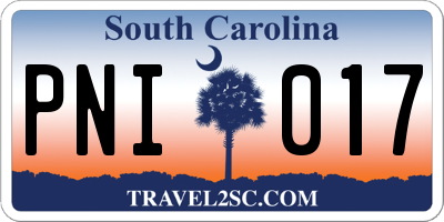 SC license plate PNI017