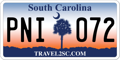 SC license plate PNI072