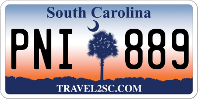 SC license plate PNI889