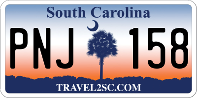 SC license plate PNJ158