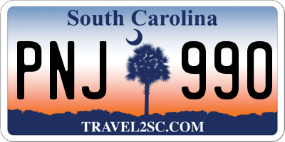 SC license plate PNJ990