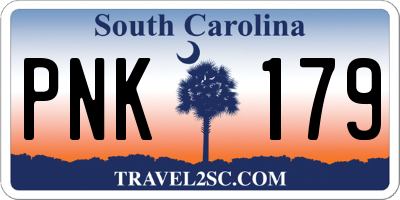 SC license plate PNK179