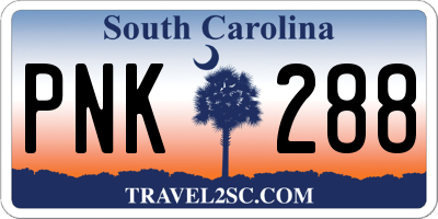 SC license plate PNK288
