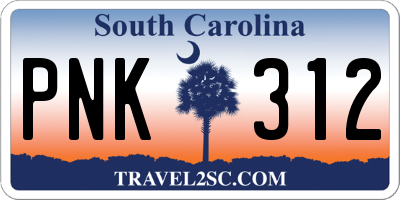 SC license plate PNK312