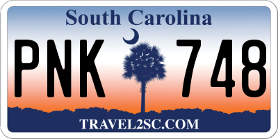 SC license plate PNK748